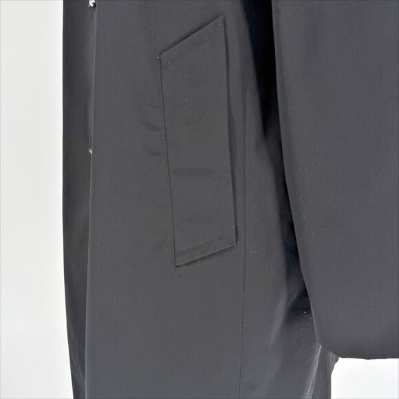 London Fog Water Resistant Hooded Trench Coat size Large Black Raincoat - Picture 8 of 11